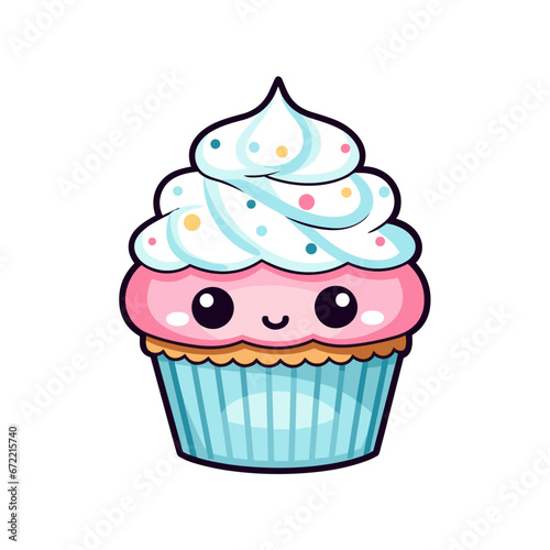 Cute cupcake vector clipart. Good for fashion fabrics, children’s clothing, T-shirts, postcards, email header, wallpaper, banner, events, covers, advertising, and more.