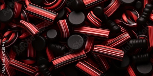 Abstract ilustration of black and red licorice.   photo