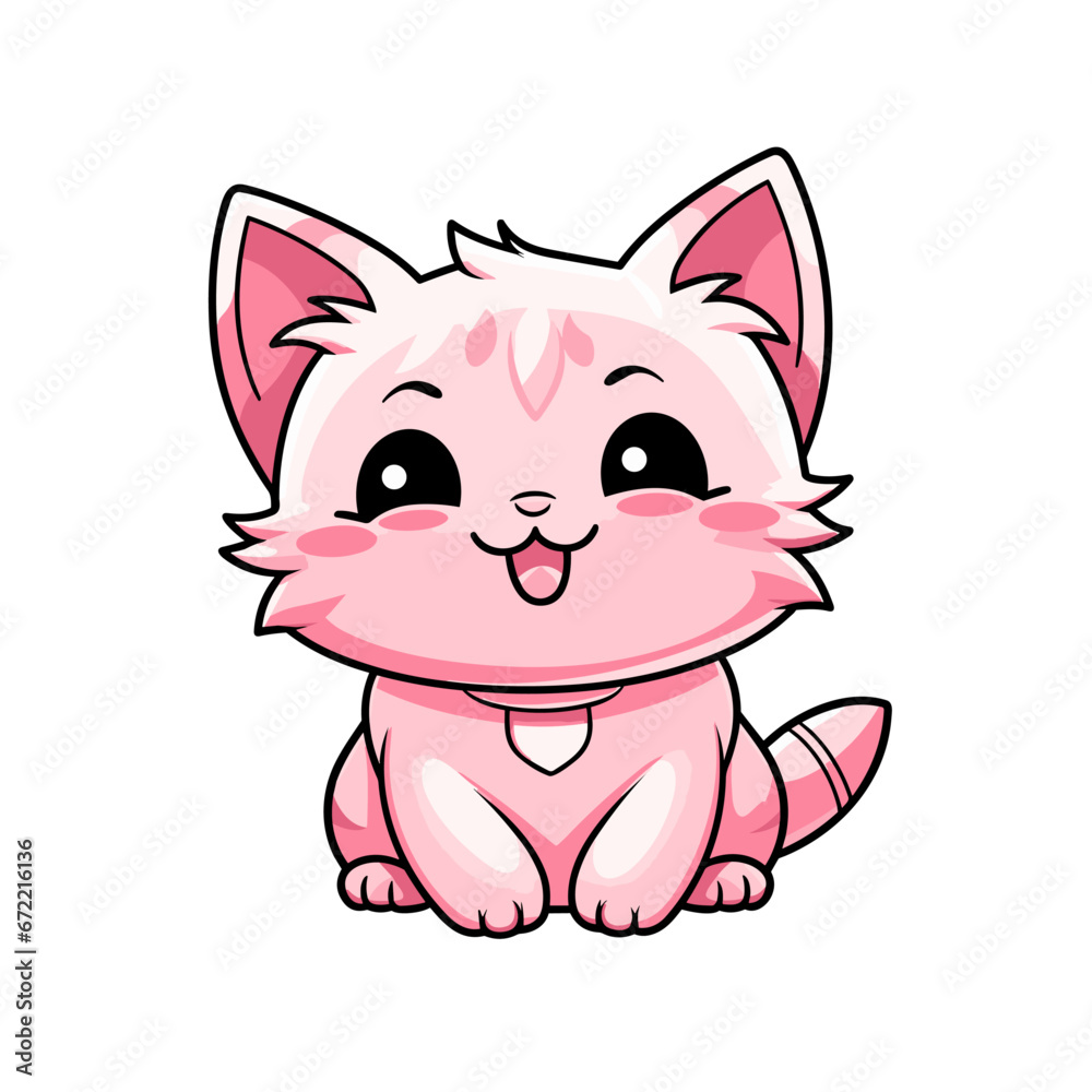 Cute happy cat vector clipart. Good for fashion fabrics, children’s clothing, T-shirts, postcards, email header, wallpaper, banner, events, covers, advertising, and more.