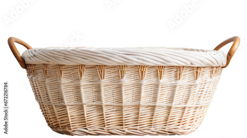 wicker basket transparent, white background, isolate, png photo