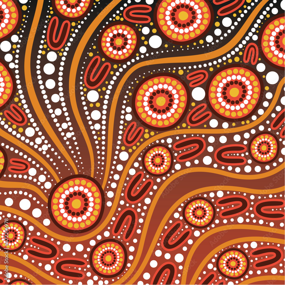 Fototapeta premium Artistic illustration of aboriginal dot painting