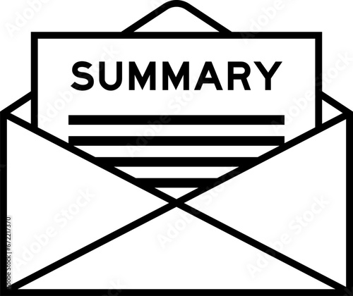 Envelope and letter sign with word summary as the headline