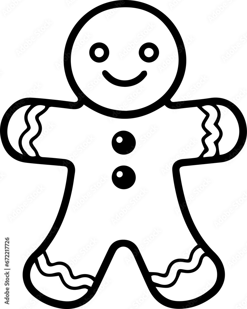 Christmas gingerbread man illustration, Christmas icon, Holiday winter symbols, Festive treats, New year cookies Christmas gingerbread man illustration, Christmas icon, Holiday winter symbols, Festive treats, New year cookies