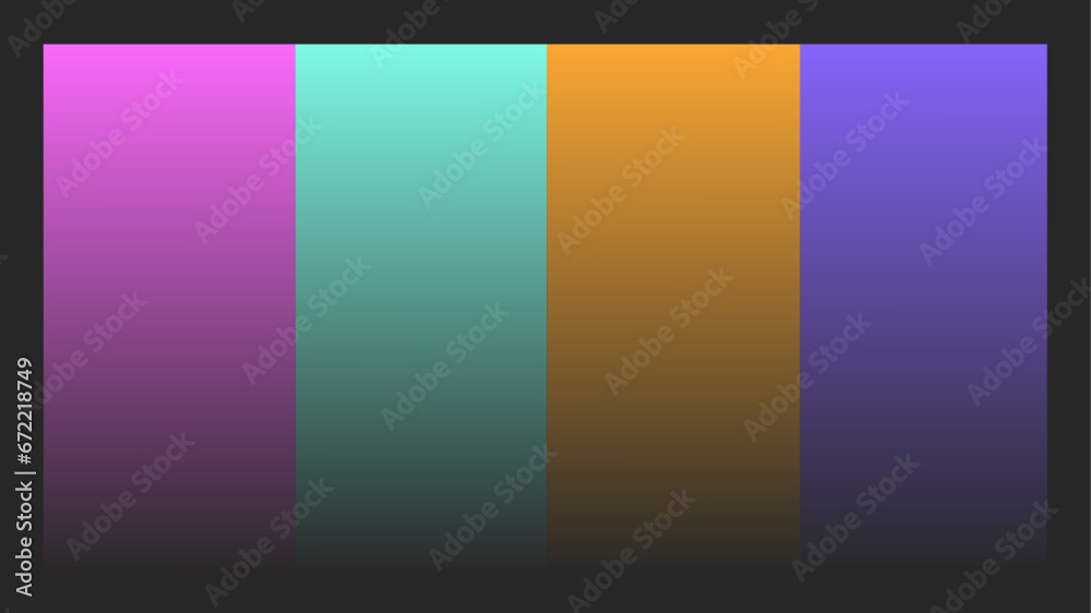 four frames in synthwave gradients including pink, turquoise, orange, and electric blue--easily customized