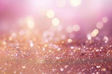 Abstract pink background bokeh gold glitter and shimmer. 