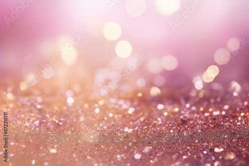 Abstract pink background bokeh gold glitter and shimmer.  photo