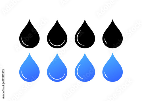 Drop icons. Different styles, set of water drop icons. Vector icons