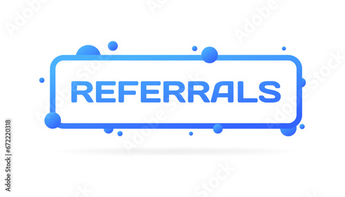 Referrals sign. Flat, blue, referrals icon, referrals sign. Vector icon