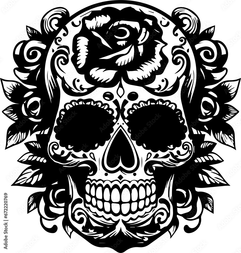 Obraz premium rose sugar skull