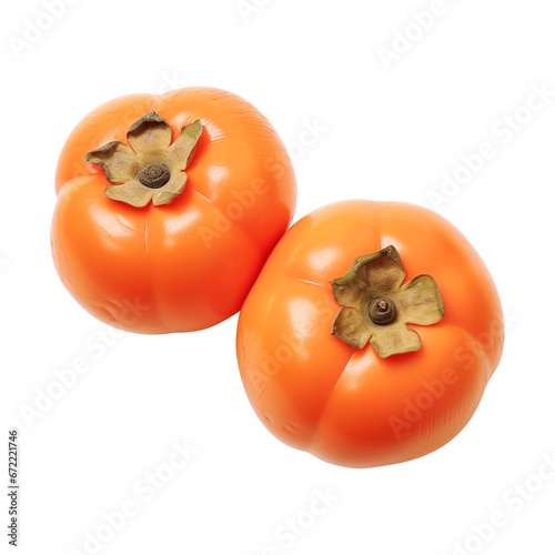 persimmon fruit isolated on transparent background Remove png, Clipping Path