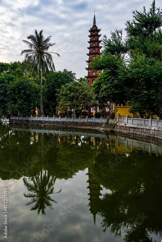 Famous Ancient Buddhist Temple Complex, Tran Quoc Pagoda in Hanoi, Northern Vietnam