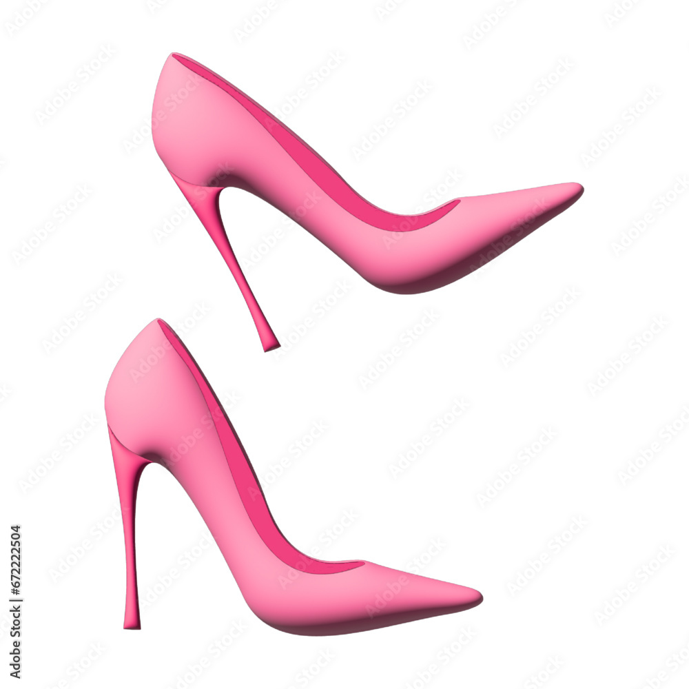 Fototapeta premium pink high heels 3d