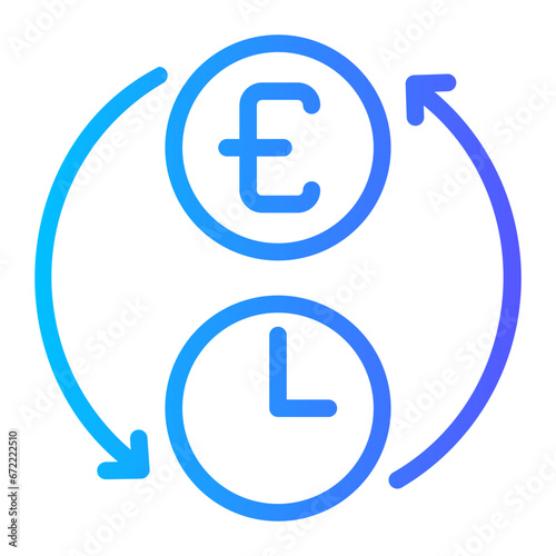 time is money gradient icon