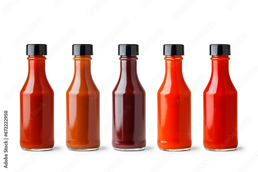 Generative AI : Ketchup bowl isolated on white background Generative AI : Ketchup bowl isolated on white background
