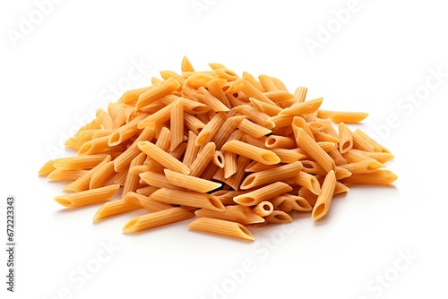 Generative AI   Penne rigate pasta isolated on transparent or white background