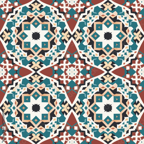 Seamless background pattern. Abstract geometric kaleidoscope pattern.