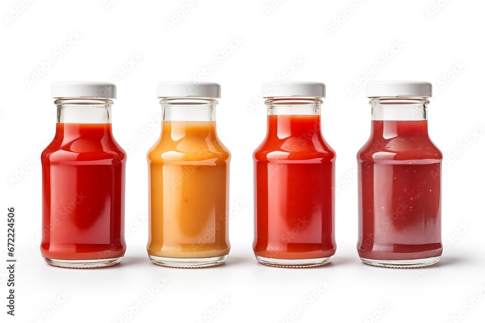 Generative AI : Ketchup bowl isolated on white background