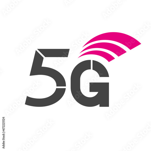 Vector sign of technology 5G network. Illustration 5g internet symbol in flat style. EPS 10