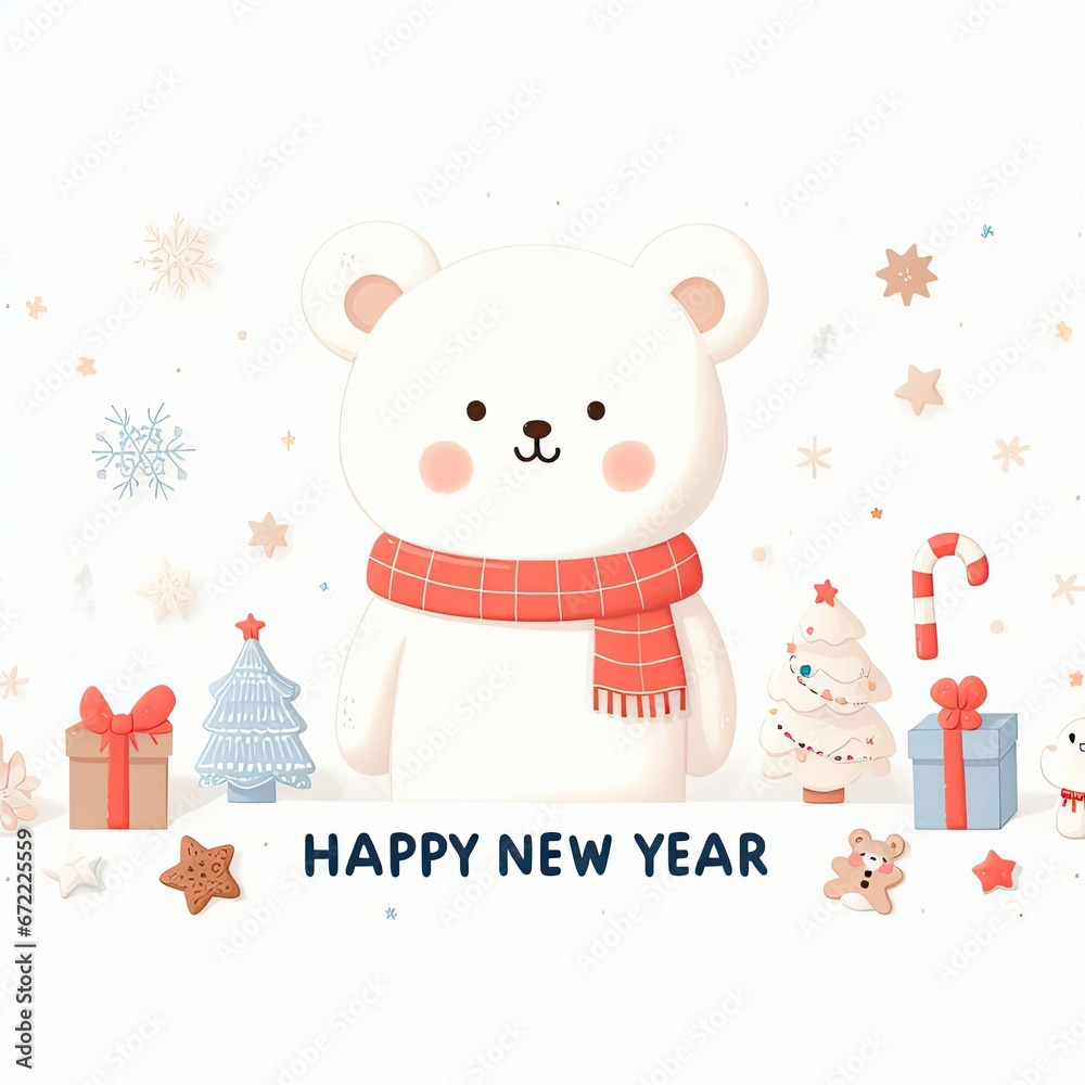 white background, christmas, bear cute, conteining words white background, christmas, bear cute, conteining words