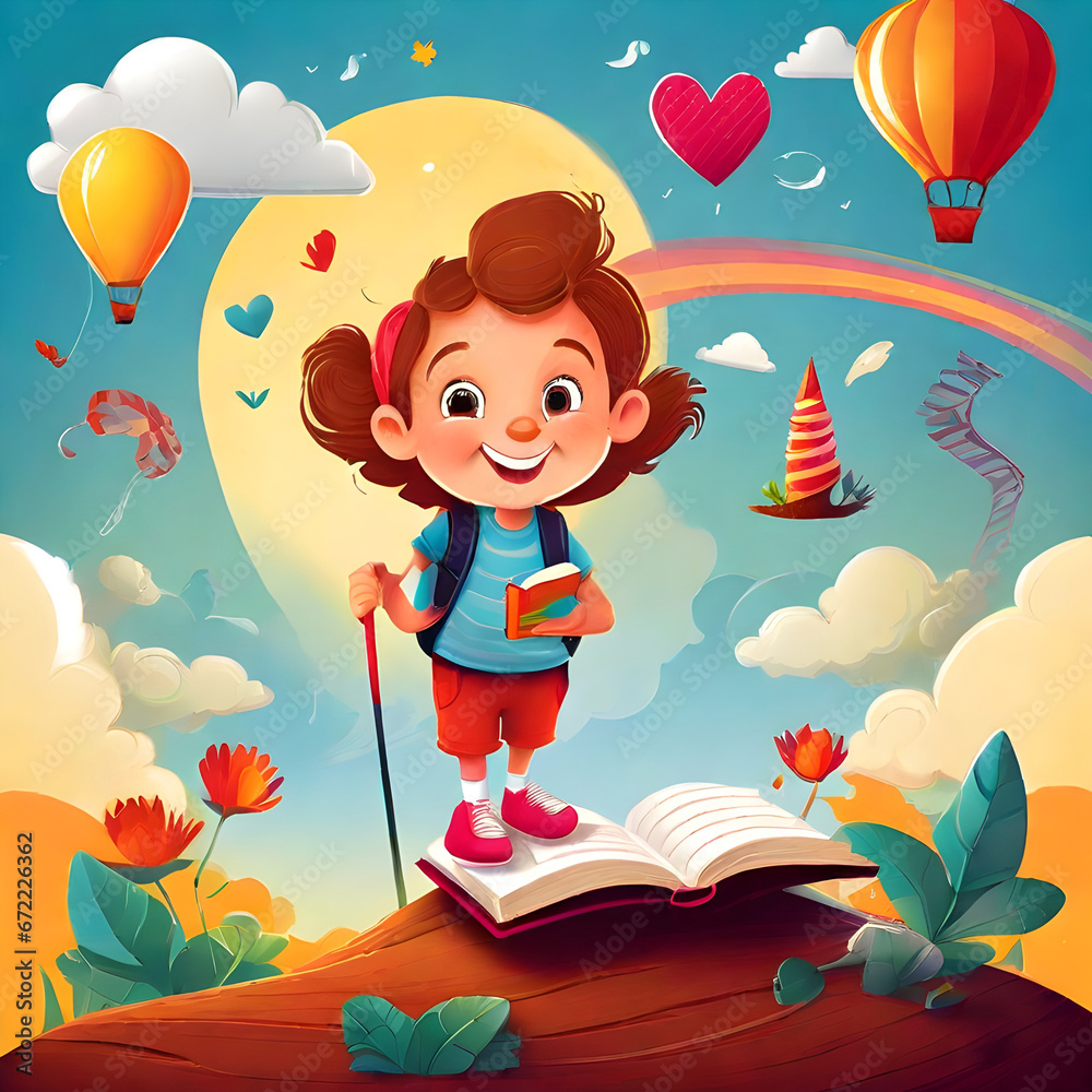 kids book cover page design Stock Illustration | Adobe Stock