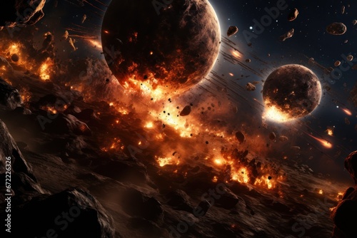 Space destroys objects in the universe. Rockets fight for world domination