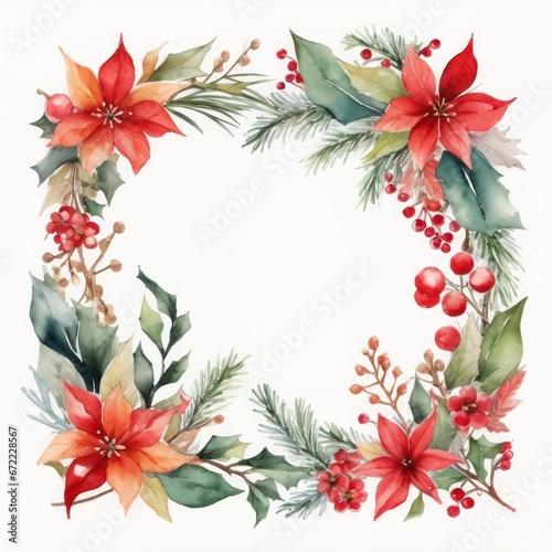 Watercolor Christmas Flower Decoration