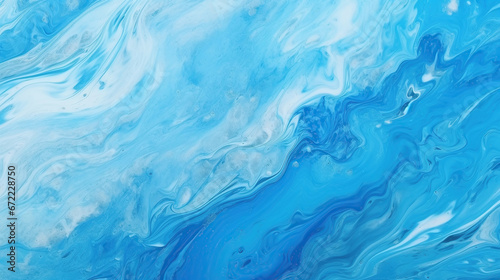 Abstract art blue paint background with liquid fluid grunge texture.