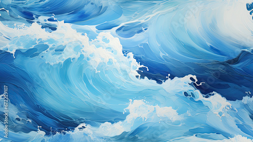seamless blue ocean wave background