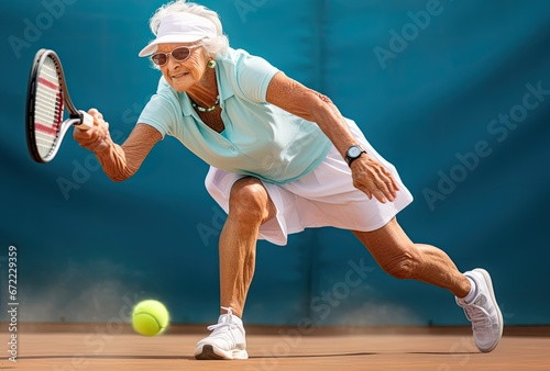 Senior tennis player © jambulart