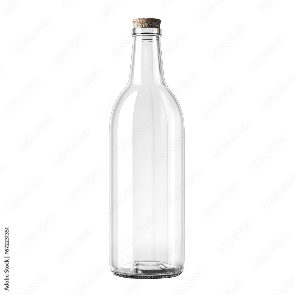 empty wine bottle ,isolated on a transparent background. PNG, cutout, or clipping path.	
