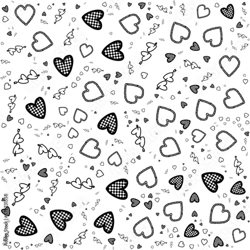 Seamless childish pattern with hand drawn hearts.Groovy Hearts Seamless Pattern.Seamless pink background for Mother's Day card template. cute seamless background pattern with hearts.love,sweet