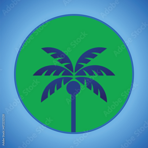 Palm tree silhouette icon. simple flat vector illustration