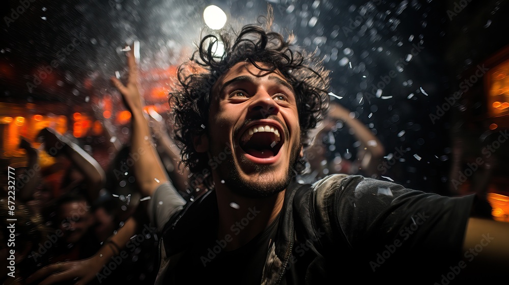 jeune homme dans une fête en train de rigoler