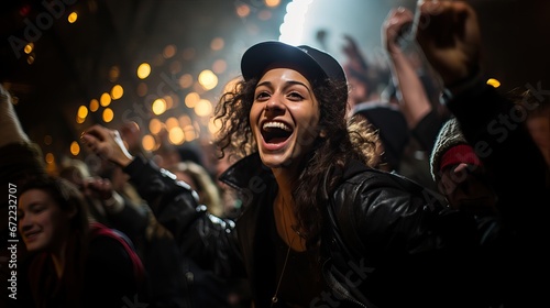 jeune femme dans une fête en train de rigoler