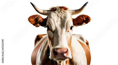 portrait of a cow transparent  white background  isolate  png
