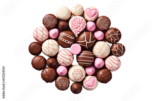a group of chocolates in a circle