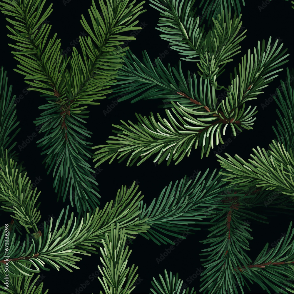 seamless pattern with fir branches
