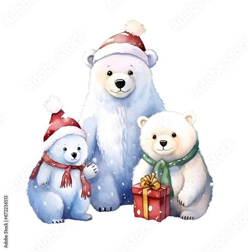 bear cartoon for decorate card in new year and Christmas concept