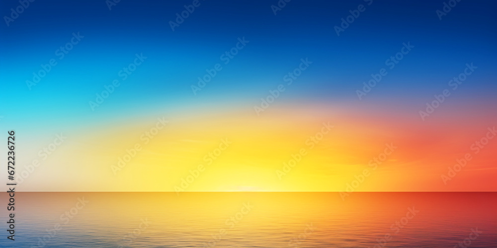 sunset gradient, blue to yellow background. Generative Ai.