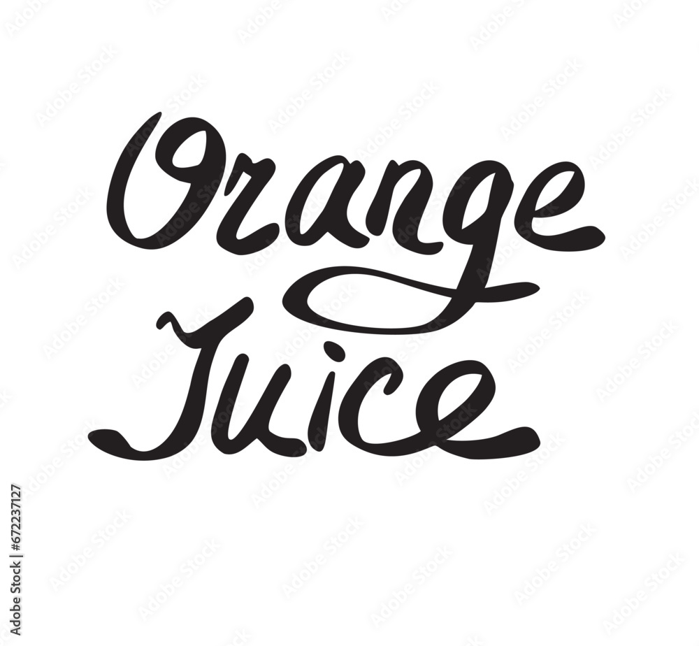 Orange juice lettering, calligraphy 