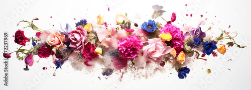 flower bomb, white background. Generative Ai. © 용성 김
