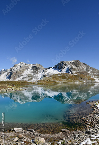 Blue Lake discovery in the swiss alps