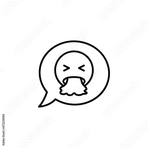  vomiting face icon.  vomit emoji sign 