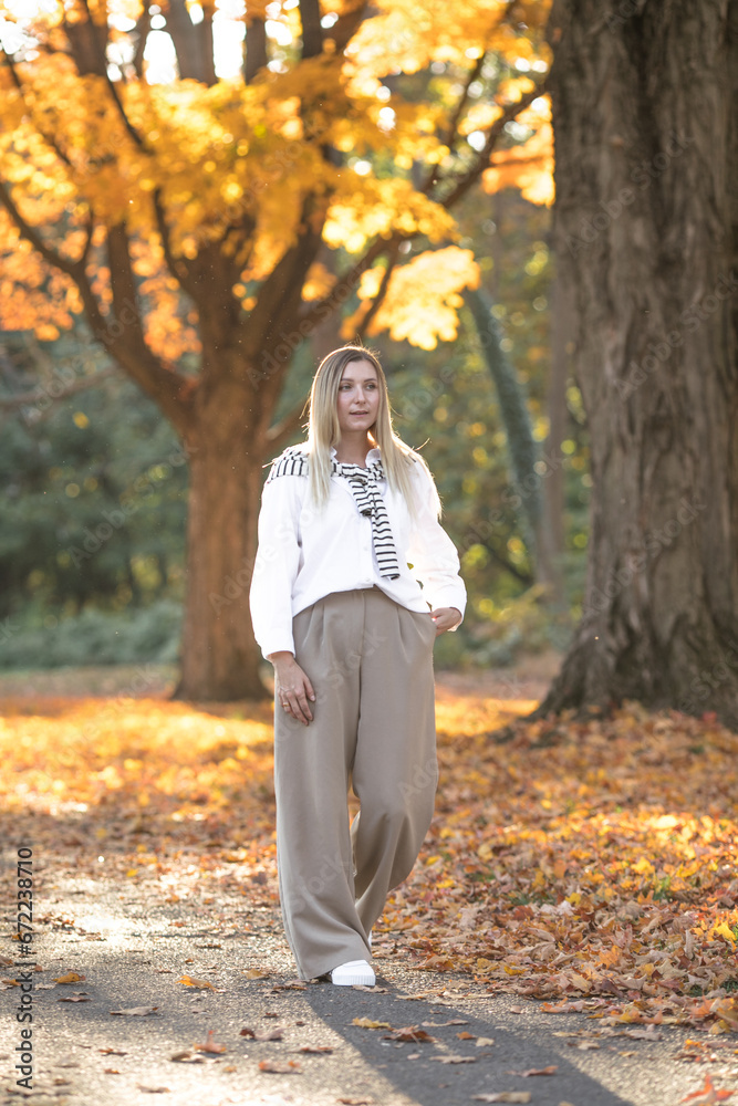 Portrait of sensual woman over autumn fall background. Portrait of sensual woman over autumn fall background.
