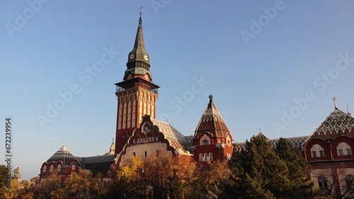 Subotica town hall and center of Subotica Serbia - Gradska kuća u Subotici Srbija photo