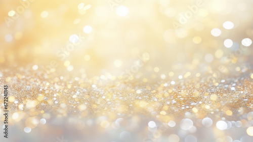  a blurry image of gold glitter on a white background. generative ai