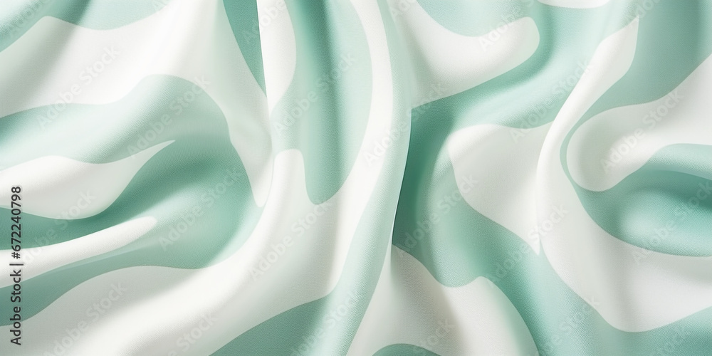 Fototapeta premium abstract green pattern on fabric background. Generative Ai.