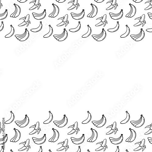 Frame of Hand drawn banana in doodle style