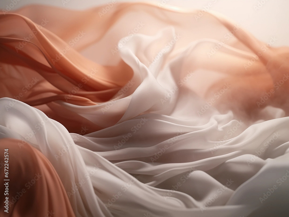 Obraz premium A Mocha and Cream Themed Wavy Silk Backdrop