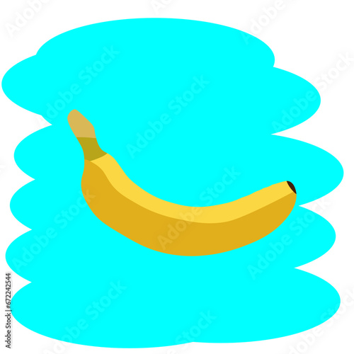 yellow banana on a blue background